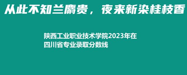 陕西工业职业技术学院2023年在四川分数线和最低录取位次