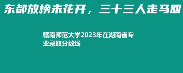 2023赣南师范大学在湖南省专业录取分数线