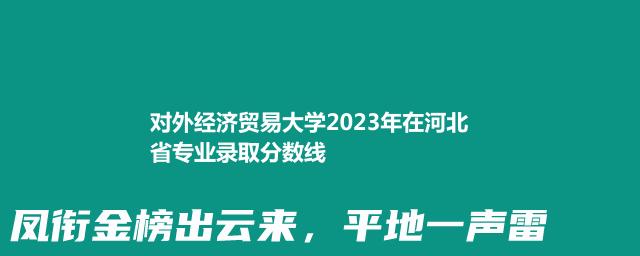 对外经济贸易大学2023年在河北省专业录取分数线