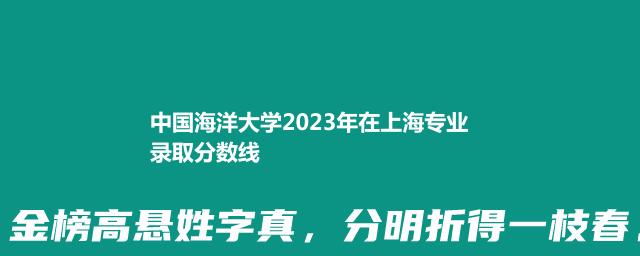 中国海洋大学2024中外合作办学在上海录取分数线