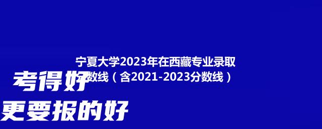 宁夏大学2024在西藏录取分数线 附2022-2024分数