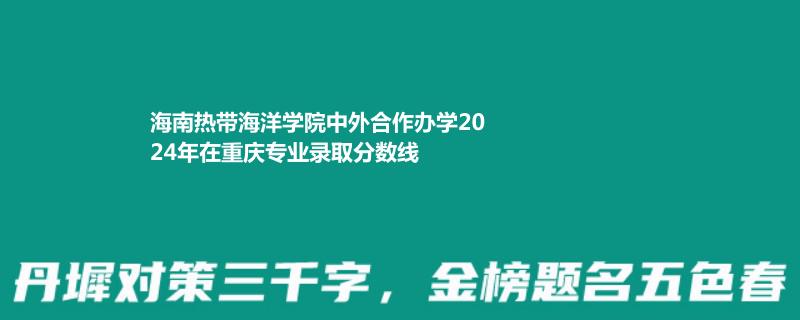 海南热带海洋学院中外合作办学2024年在重庆专业录取分数线