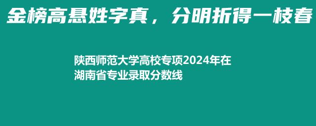 陕西师范大学高校专项2024年在湖南省专业录取分数线