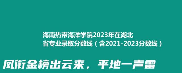 海南热带海洋学院2024在湖北录取分数线(含2022-2024历年专业分)