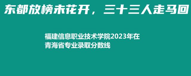 福建信息职业技术学院2023年在青海省专业录取分数线