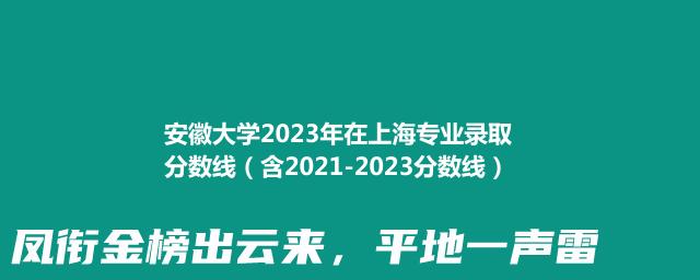 安徽大学2023年在上海各类型批次最低分数线和最低分排名（含2021-2023分数线）