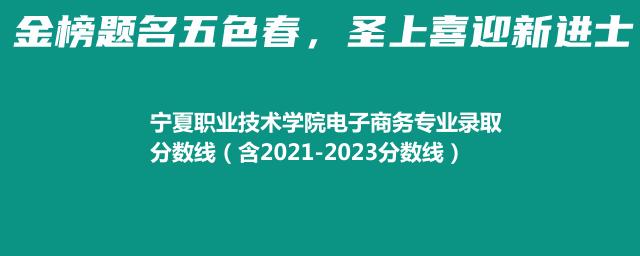 宁夏职业技术学院电子商务专业录取分数线（含2021-2023分数线）