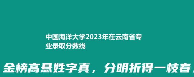 中国海洋大学2024中外合作办学在云南最低录取分数线