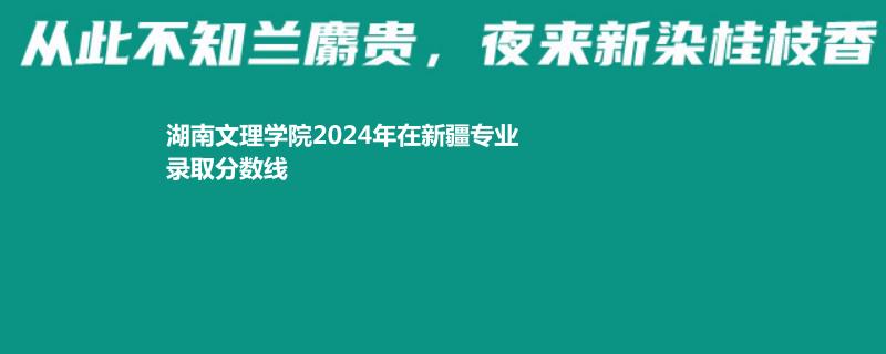 湖南文理学院2024年在新疆专业录取分数线