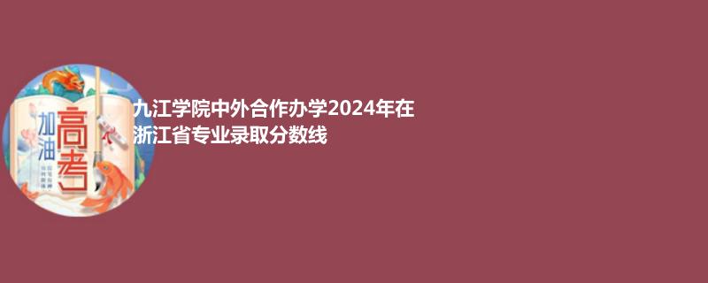 九江学院中外合作办学2024年在浙江省专业录取分数线