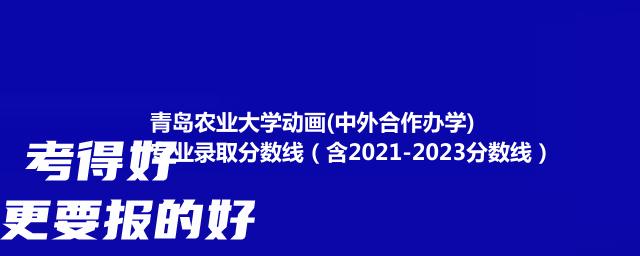 青岛农业大学动画(中外合作办学)专业录取分数线（含2021-2023分数线）