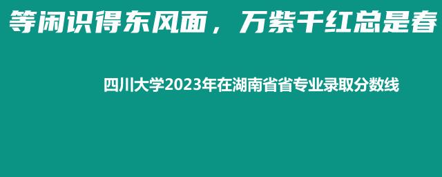四川大学2023年在湖南省省专业录取分数线
