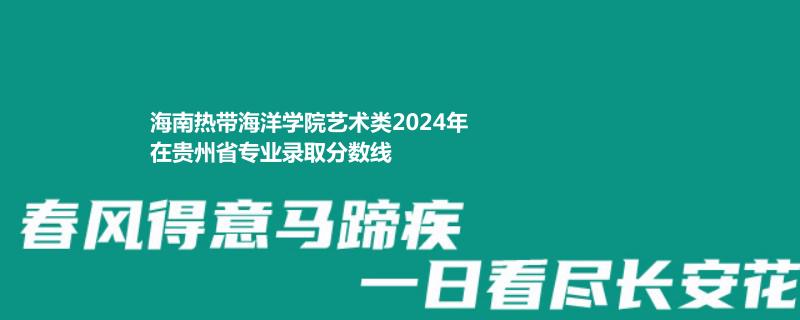 海南热带海洋学院艺术类2024高考贵州专业录取分数线