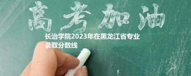 长治学院2024年高考在黑龙江省专业最低分和最高分