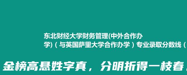 东北财经大学财务管理(中外合作办学)（与英国萨里大学合作办学）专业录取分数线（含2021-2023分数线）