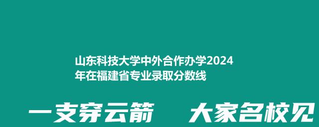 山东科技大学中外合作办学2024在福建专业录取分数线