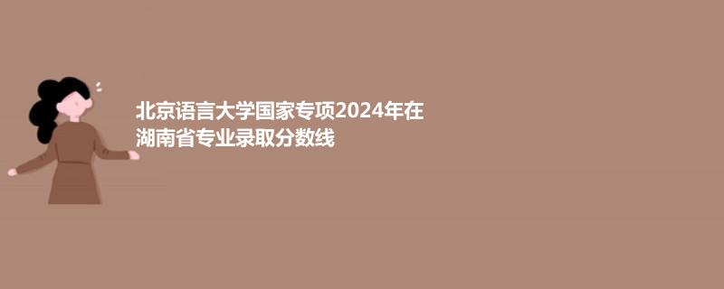 北京语言大学国家专项2024高考湖南专业录取分数线