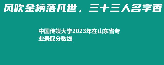 中国传媒大学2024中外合作办学在山东最低录取分数线