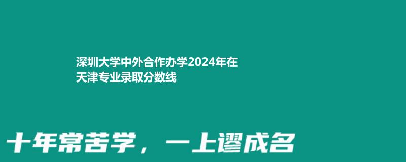 深圳大学中外合作办学2024年在天津专业录取分数线