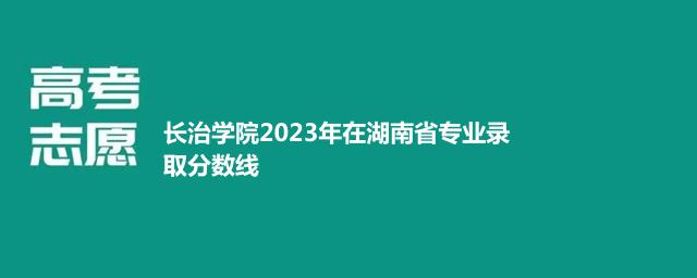 长治学院2024年高考在湖南省专业最低分和最高分