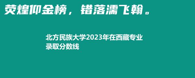 北方民族大学2024国家专项在西藏录取分数线和最低位次