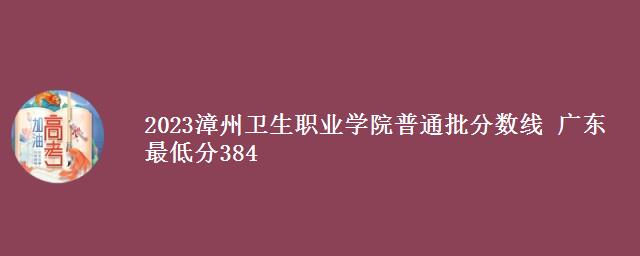 2023漳州卫生职业学院普通批分数线 广东最低分384